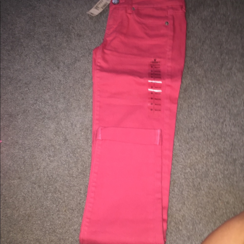 Coral American Eagle Jeans